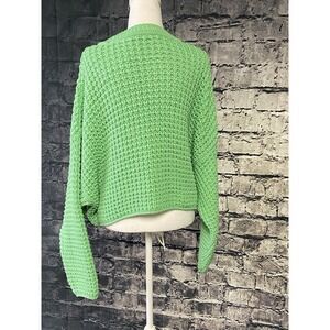 Zara Sweater Womens Medium Green Casual Work‎ Summer Cozy Preppy City Look